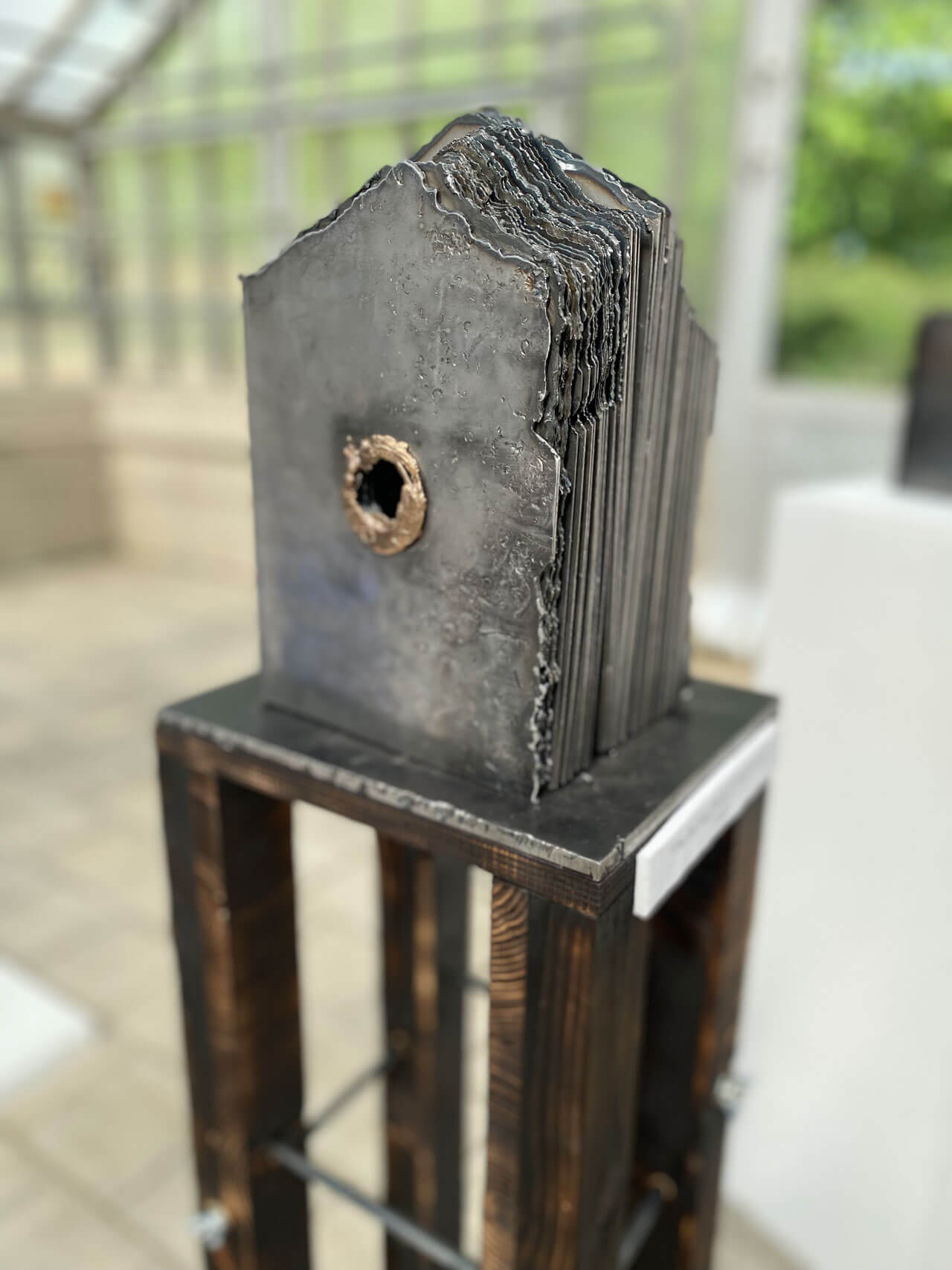 Burnt Book of Experience - Metal Artwork on Social Constructs